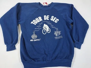 Vintage 80s Kentucky Wildcats Tour De Sec Blue Pullover Sweater Size Large - Picture 1 of 4
