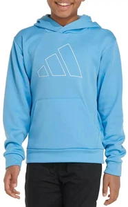 Adidas Boys Blue D4T Pullover Hoodie Fleece Logo Long Sleeve Size S NWT - Picture 1 of 7