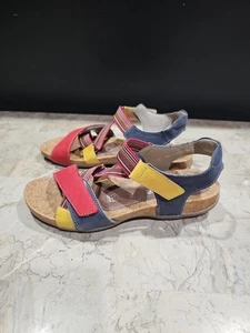 REMONTE Red Colorful Slingback Summer Shoes Open Toe Sandals Size 38, 8 - Bild 1 von 8