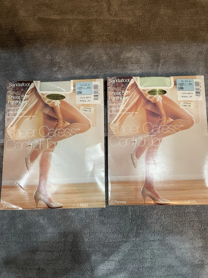 Pantimedias de Colección JC Penney Nuevas con Etiquetas Sandalia Larga Años 80’s Azul Mar Geniales Como Nuevas Descontinuadas Foto 1 de 4