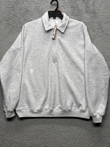 Skims Cotton Fleece Oversized Half Zip Pullover Large Gray Soft Comfy Cozy - Picture 1 of 10