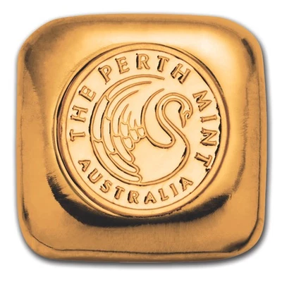 1 oz Gold Bar - Perth Mint Gold Button (Serialized) - Image 1 of 3