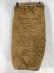 Vintage 1950s Korean War Era Belgian Military Army Canvas Duffle Bag Trench Art - Picture 1 of 9