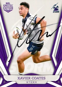 Signed 2023 Melbourne Storm NRL Traders Special Edition Card - Xavier Coates - Picture 1 of 3