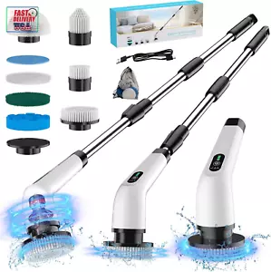 Electric Spin Scrubber, Cordless Shower Cleaning Brush, Bathroom Cleaner with 8 - Picture 1 of 12
