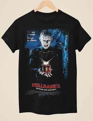 URBAN FOXX Hellraiser - Movie Poster Inspired Unisex Black T-Shirt