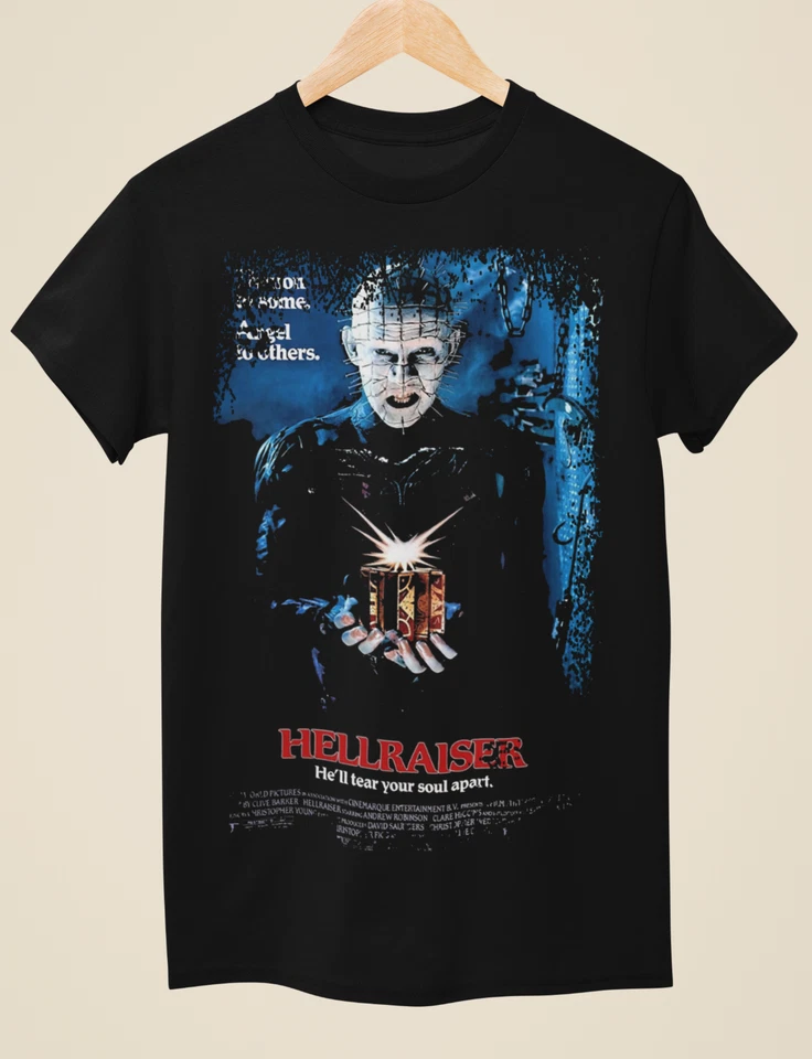 Hellraiser - Camiseta negra unisex inspirada en póster de película Foto 1 de 1