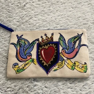 BRIGHTON 2019 Love Of Art Canvas Multi-Color Zipper Pouch/Cosmetic Bag - Picture 1 of 5