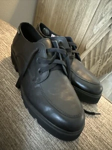 Pikolinos Lace Up Black Leather Platafom Shoes Sz 39 - Picture 1 of 6