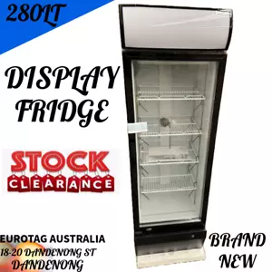 Eurotag 280lt DISPLAY GLASS DOOR FRIDGE BRAND NEW 12 Months Warranty RRP$1050 - Picture 1 of 8