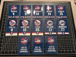 3 SIZES Winnipeg Jets Retired #s Avco Cup Decal Banners WHA PRESIDENTS DIVISION - Picture 1 of 13