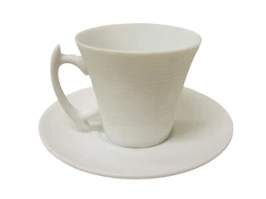 (28572) Cup And Plate Tea 60ML Nile Porcelain White - Picture 1 of 1