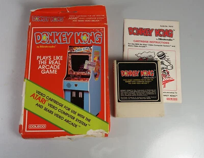 Atari 2600: DONKEY KONG Cartridge with Box and Manual - Tested and Works - Image 1 of 4