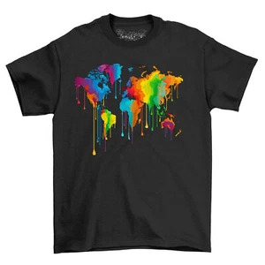 World Paint Drip Design t-shirt - Unleash Your Inner Artist! Colorful and Vibran - Picture 1 of 38