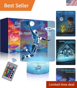 Cordless Basketball 3D Night Lamp - Safe and Fun Decor for Children's Rooms - Picture 1 of 12