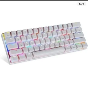 Motospeed CK62 Mechanical Keyboard Only- Red Switches - White PC1181013 - Picture 1 of 4