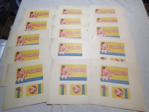 Vintage 17 sheets of Circus labels decor - 7.5" x 7-3/4" - Clown Elephant Illus. - Picture 1 of 4