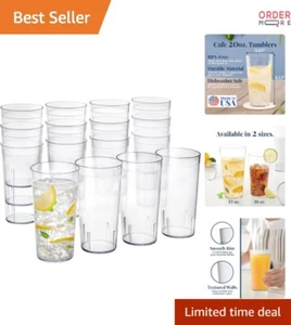 Plastic Water Tumblers Set of 16 20oz BPA-Free Reusable Durable Dishwasher Safe - Picture 1 of 11