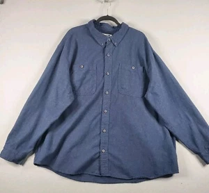 Duluth Trading Co. Mens Blue Brushed Cotton Long Sleeve Button Flannel 3XL - Picture 1 of 11