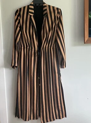 Topshop Camel Stripe Maxi Coat /Jacket Black And Gold US Size 10 New W/ Out Tags - Image 1 of 4