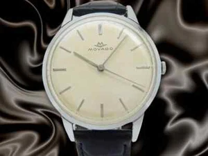 Movado Center Second 17 Jewels Aged Dial Antique Manual Ivory 36mm Men's watch - Picture 1 of 6