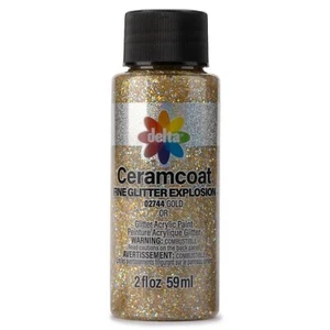 Delta Ceramcoat Fine Glitter Explosion Acrylic Paint 2oz-Gold - 3 Pack - Picture 1 of 1