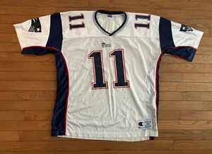 Vintage 1990s New England Patriots Drew Bledsoe NFL Champion Jersey Sz L/44 - Picture 1 of 4