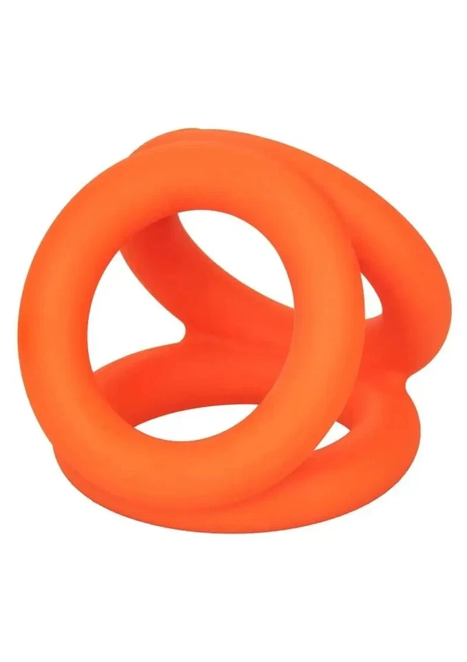 Anillo Tri-Cock y Ball de Silicona Líquida Alpha - Juguete Sexual Pene Naranja Hombres Foto 1 de 1