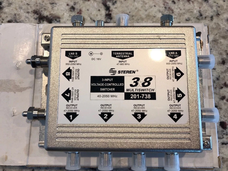 Steren Electronics 201-738 3 X 8 Multiswitch 201738 With 201-739 Adapter - NIB - Image 1 of 3