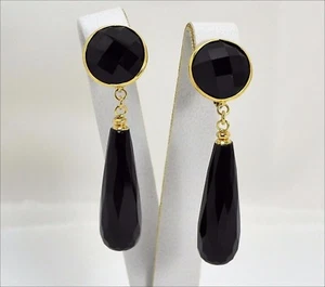 Pendientes de Oro Amarillo 18KT Con Colgantes En Ónix Oght 0156 - Imagen 1 de 3