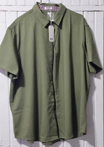 Coofandy Shirt Men's XXL Olive Green Button Up Short Sleeve Casual Twill **NWT** - Picture 1 of 6