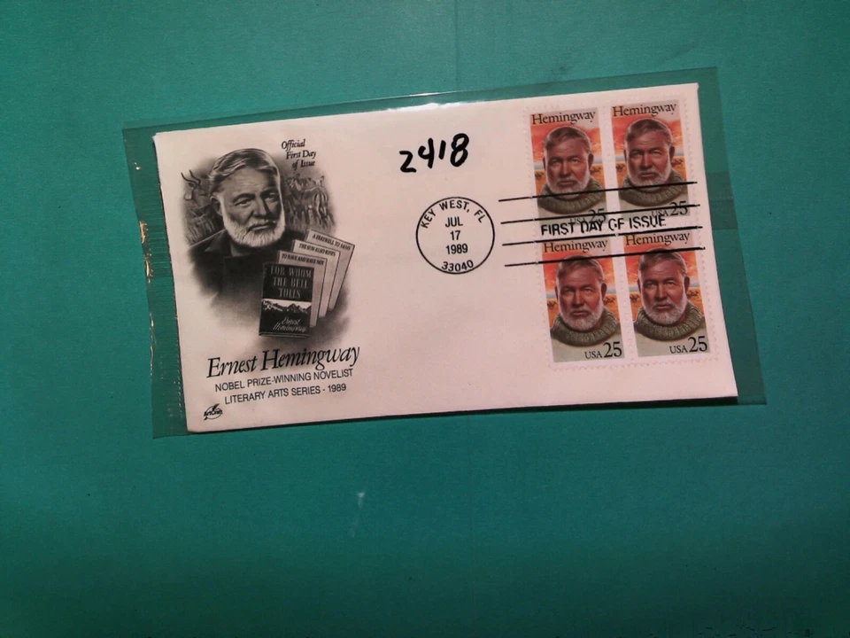 U. S.Stamp FDC- 2418 -Hemngway - ArtCraft cachet- comb. shipping - Image 1 of 1