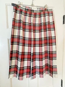 ARCHIE BROWN & SON -BERMUDA - WOMENS PLAID WOOL SKIRT - SIZE 14 - Picture 1 of 10