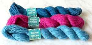 Vintage Bucilla Persian Wool Yarn Needlepoint Crewel - Lot 3 Skeins Blue + Pink - Picture 1 of 4