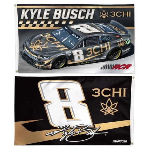 Kyle Busch #8 3CHI 2023 3' x 5' 2 Sided Flag Free Shipping Cover