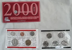 The 2000 D Denver BU US Mint 10 Coin set Cello wrapped in Original Envelope - Picture 1 of 5