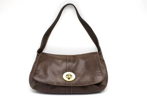 COACH Chocolate Brown Leather Hobo Flap Bag E0769-11254 - Picture 1 of 14