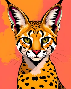 Serval Pop Art 8X10 Print - Picture 1 of 1