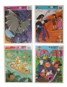 Lot of 4 Vintage Golden FRAME TRAY Puzzles Duck Tales Peter Pan Mickey Batman - Picture 1 of 16