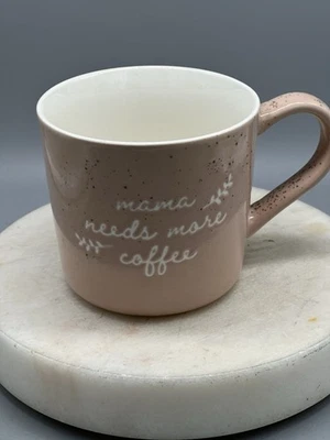Target Threshold Mama Needs More Café Rosa Gres Moteado Grabado Taza Grande Foto 1 de 4