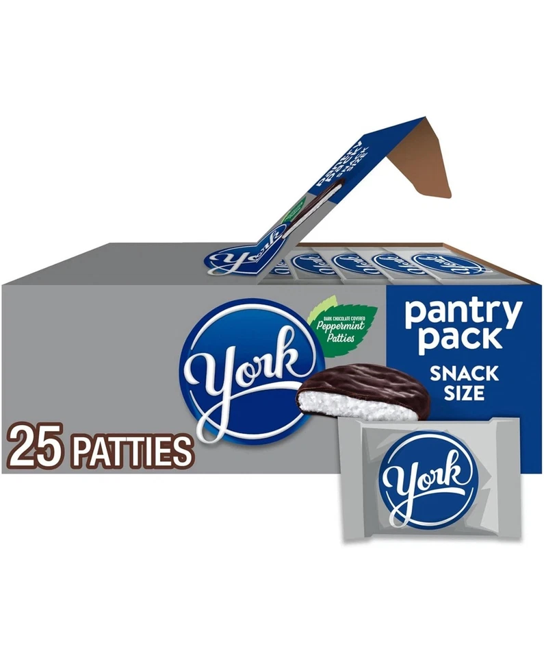 YORK Snack de Chocolate Oscuro Tamaño Hamburguesas de Menta, Caramelo 15 Onzas (Pack de 1)  Foto 1 de 1