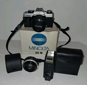 Minolta 35mm Camera w/50mm Rokkor 1:1.7 & Soligor Lens & Electroflash XG-M - Picture 1 of 24