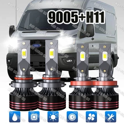 LED Headlight High Low Bulb Kit For Ford Transit-150 250 350 3.5L 3.7L 2015-2022 - Image 1 of 4