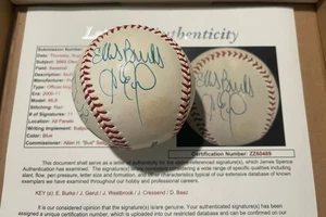 2003 Cleveland Indians With 11 Signatures, E.Burks, J.Gerut, J Westbrook JSA LOA - Picture 1 of 9