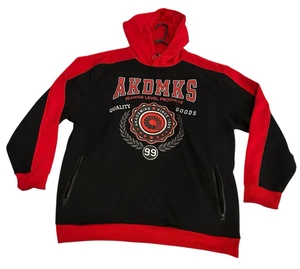 AKADEMIKS Herren rot/schwarz Fleece gefütterter Hoodie Reißverschlusstaschen Größe 4XL Big & Tall - Bild 1 von 12