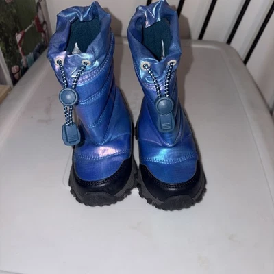 Lands End Snow Boots Toddler Size 7 Iridescent Insulated Winter Boys Girls - Image 1 of 4