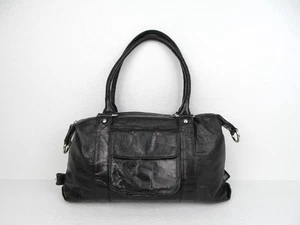 Latico NJ USA Satchel Shoulder Bag Black Leather Purse Handbag - Picture 1 of 13