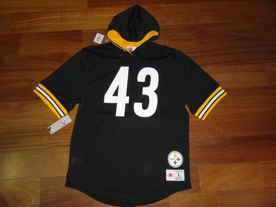 Mens Troy Polamalu 2005 Steelers Name & Number Mesh Short Sleeve Pullover Hoodie - Image 1 of 4