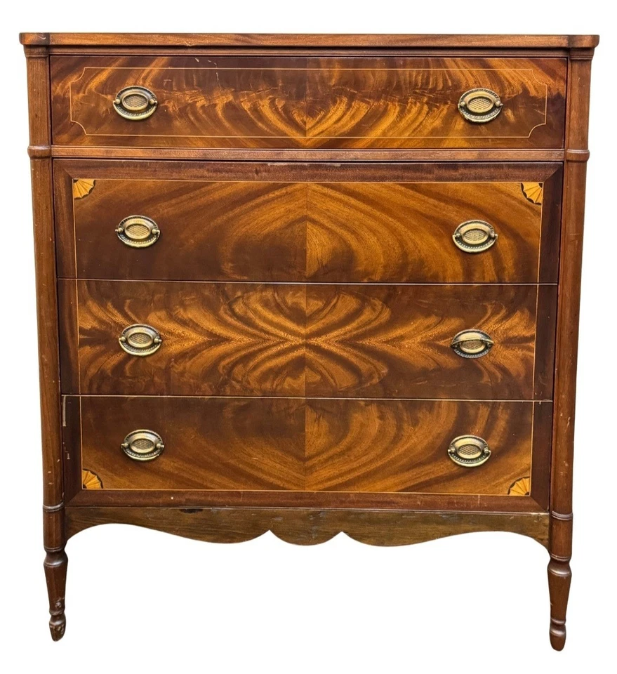 Cajonera vintage John Widdicomb caoba - Cómoda con 4 cajones, alrededor de 1940 Foto 1 de 4