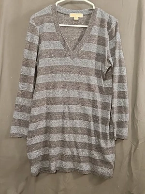 Michael Kors Blue Sparkle Long Sleeve Sweater Dress Size Large - Image 1 of 4